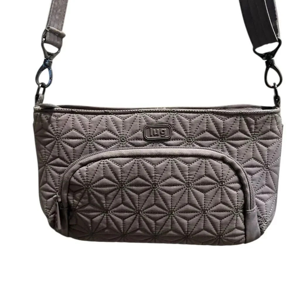 Lug Flyer Quilted Crossbody Bag in Slate Gray